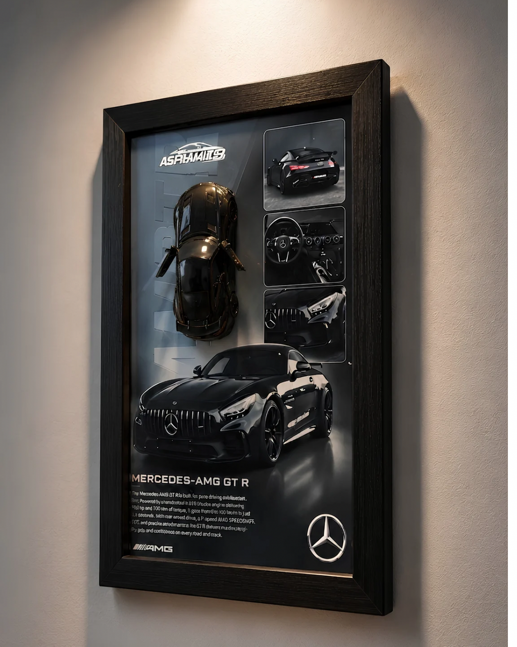 Mercedes-AMG GT R 3D Diecast Car Wall Art Frame – Premium A4 Luxury Edition