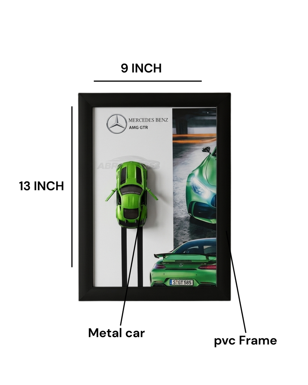 Mercedes-Benz AMG GT: > 3D Mercedes-Benz AMG GT Wall Art – Premium Metal Car A4 Glass Frame