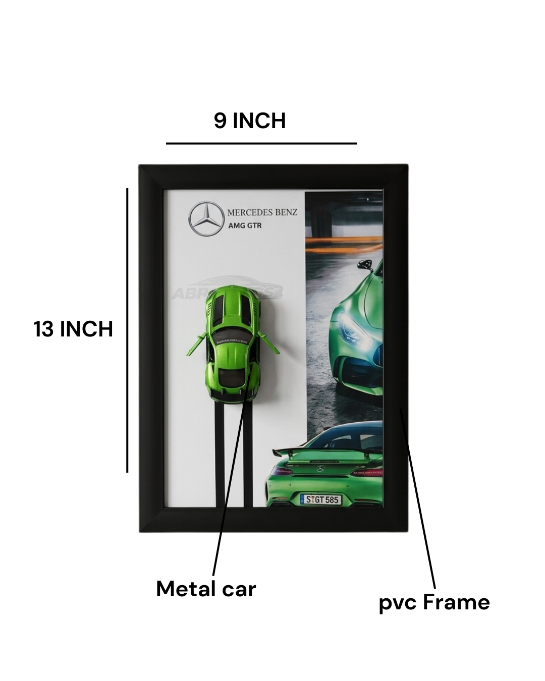 Mercedes-Benz AMG GT: > 3D Mercedes-Benz AMG GT Wall Art – Premium Metal Car A4 Glass Frame
