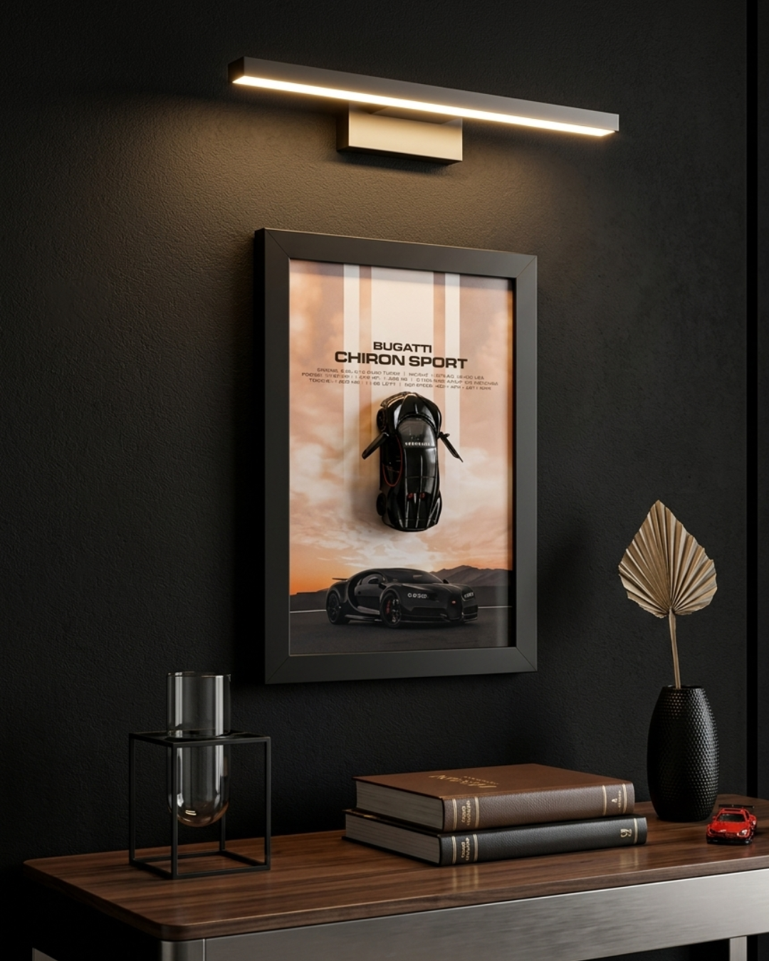 * Bugatti Chiron Sport: > 3D Bugatti Chiron Sport Wall Art – Luxury Metal Car A4 Glass Frame