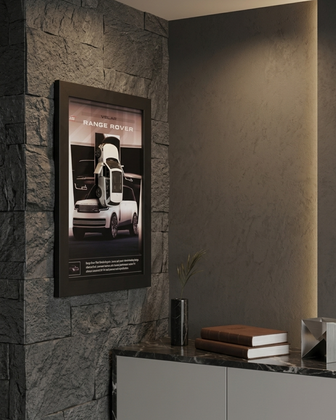 Range Rover Velar: Range Rover Velar 3D SUV Display – Modern Minimalist Frame
