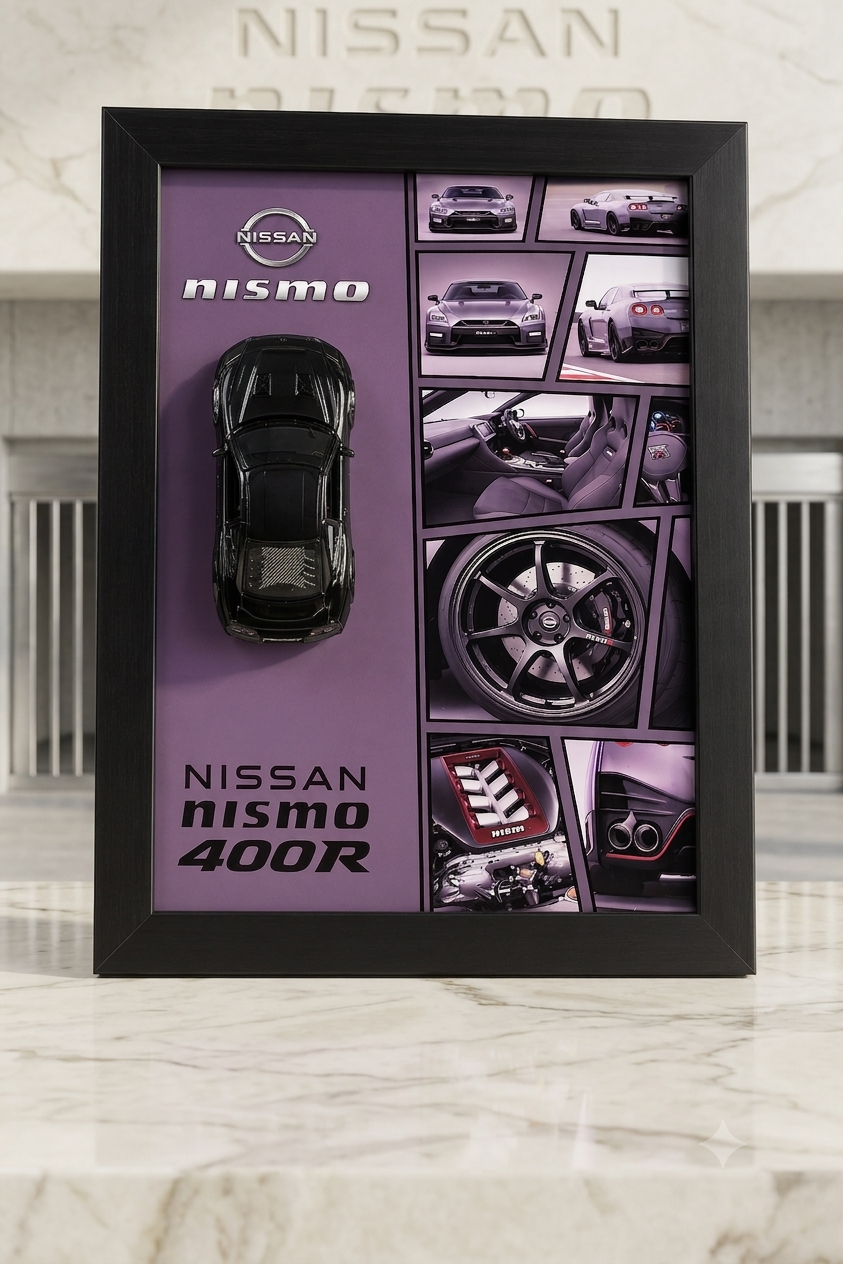 Nissan GT-R Nismo 3D Wall Art – Black Metal Edition (A4) ()