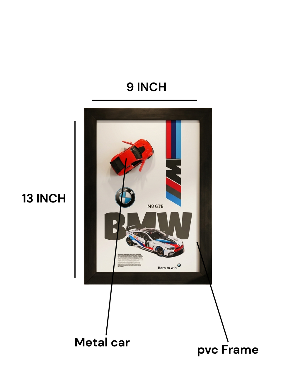 BMW M8 Diecast Car Frame Minimalistic Design.
