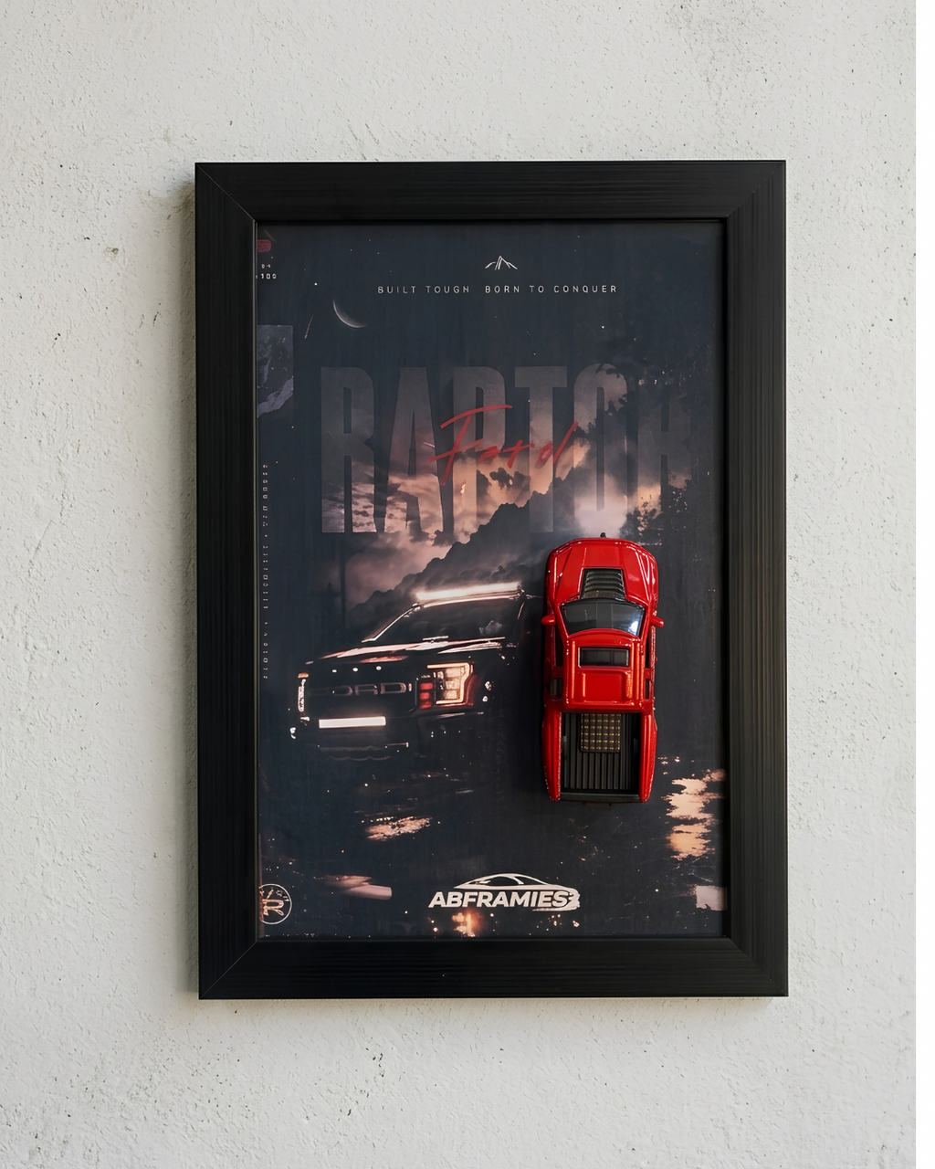Ford Raptor F-150 3D Diecast Off-Road Car Wall Art Frame – Premium A4 Edition