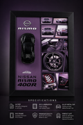Nissan GT-R Nismo 3D Wall Art – Black Metal Edition (A4) ()